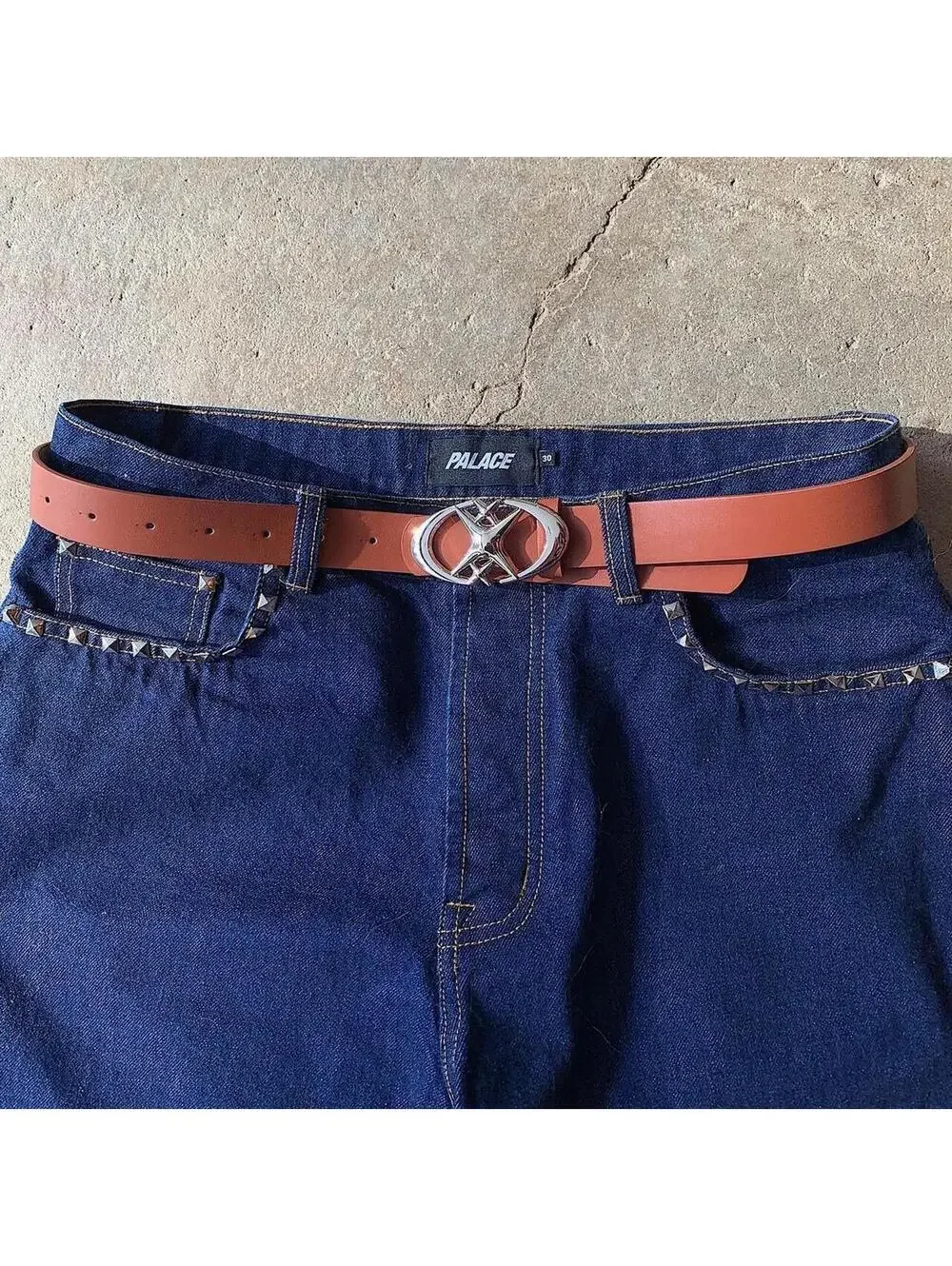 Vintage Y2K Brown Punk Cyber Star Moon Belt